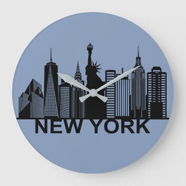 New York city silhouette Large Clock (Front)