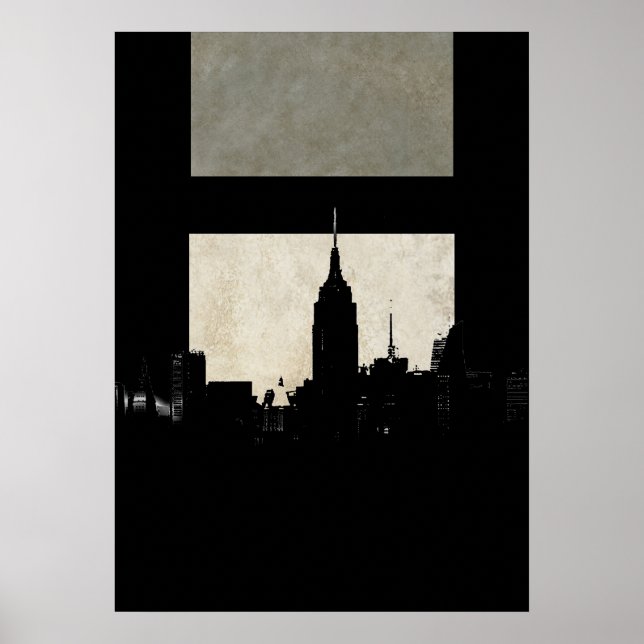 New York City Silhouette Pop Art Poster (Front)