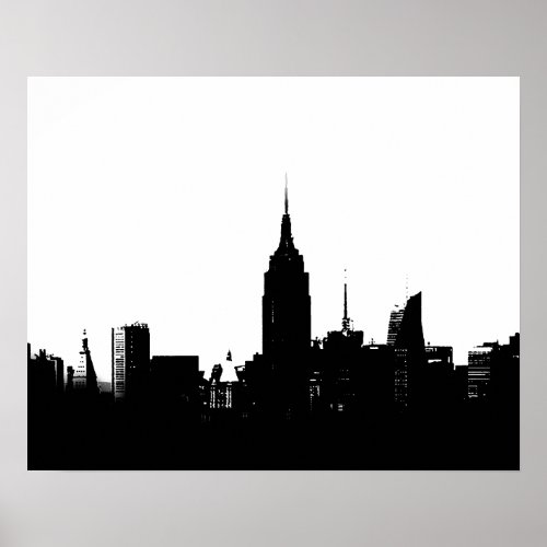 New York City Silhouette Pop Art Poster