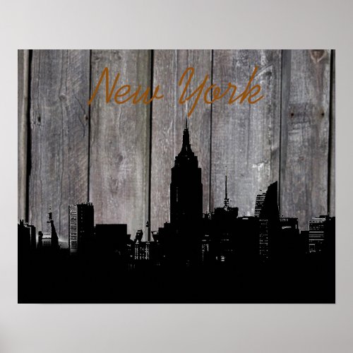 New York City Silhouette Pop Art Poster