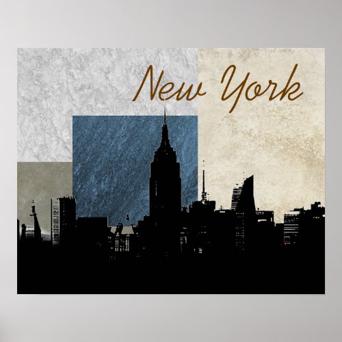 New York City Silhouette Pop Art Poster