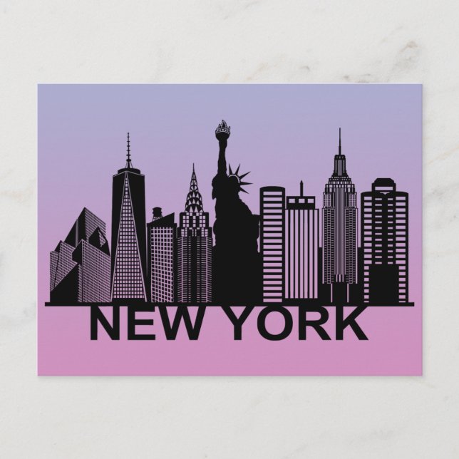 New York city silhouette Postcard (Front)