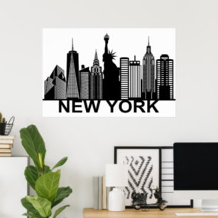 New York city silhouette Poster