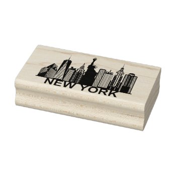 New York City Silhouette Rubber Stamp by stickywicket at Zazzle