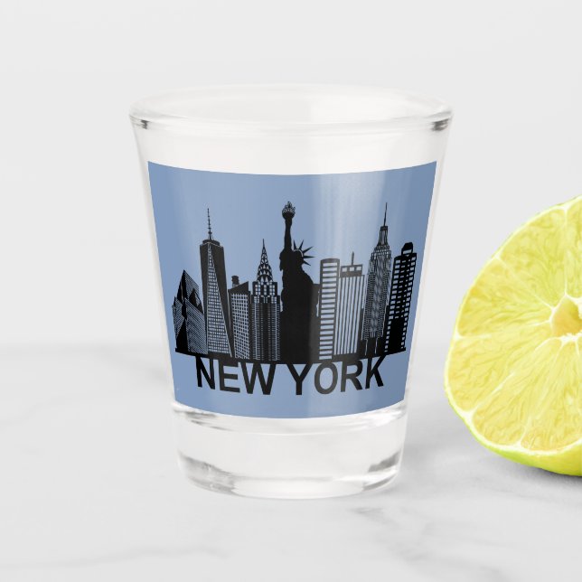 New York city silhouette Shot Glass (Front)