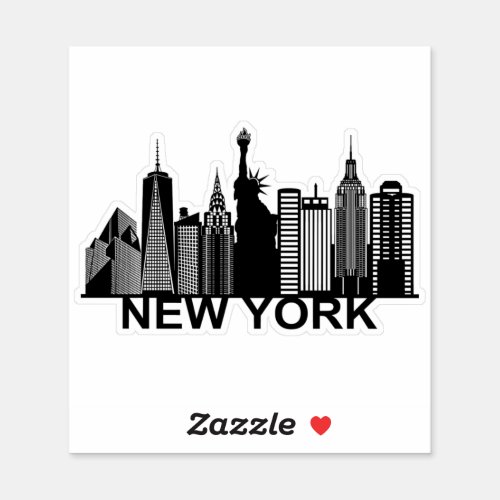 New York city silhouette Sticker
