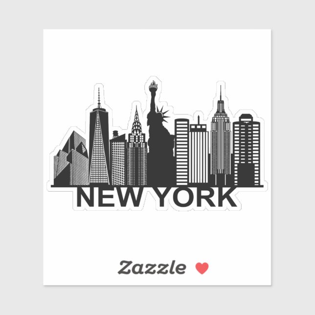 New York city silhouette Sticker (Sheet)