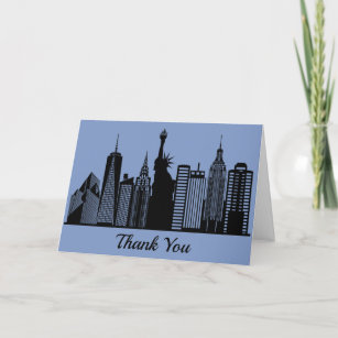 New York city silhouette Thank You Card