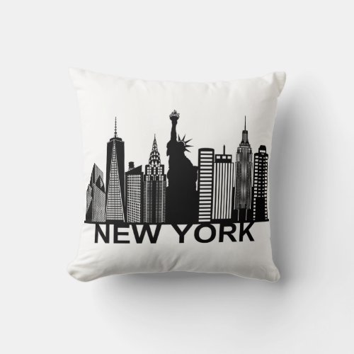 New York city silhouette Throw Pillow