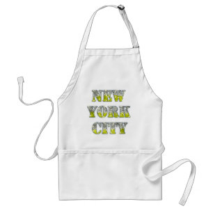 New York City Silver Gold Glitters Adult Apron