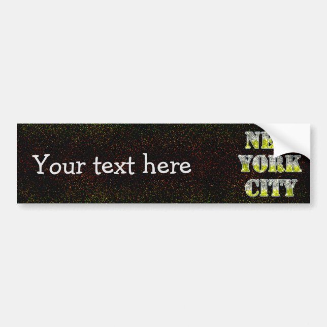 New York City Silver Gold Glitters Bumper Sticker (Front)