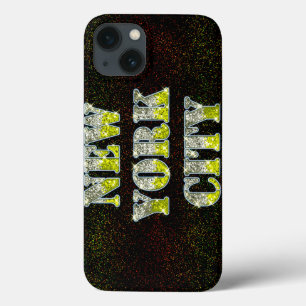 New York City Silver Gold Glitters iPhone 13 Case