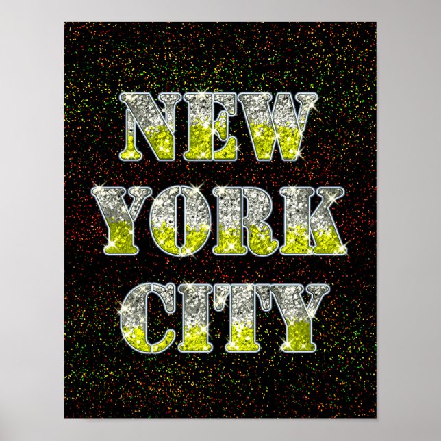 New York City Silver Gold Glitters Poster (Front)