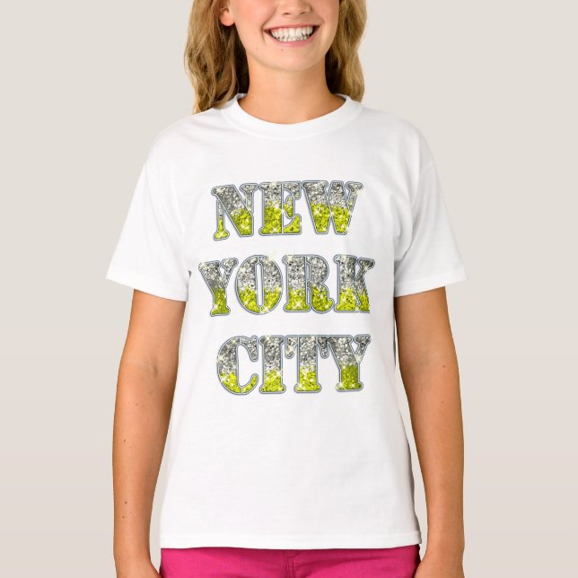 New York City Silver Gold Glitters T-Shirt (Front)