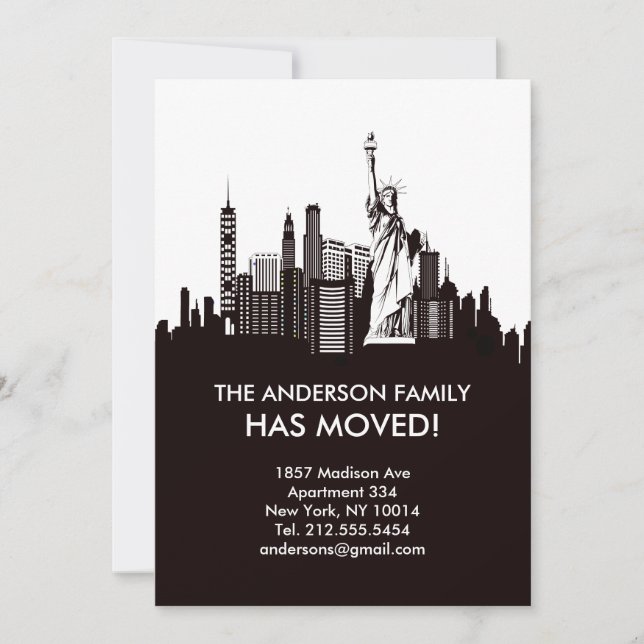 New York City Sky Line Moving Announcement (Front)