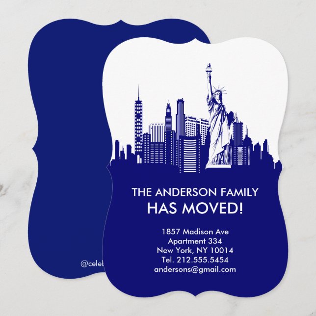 New York City Sky Line Moving Announcement (Front/Back)