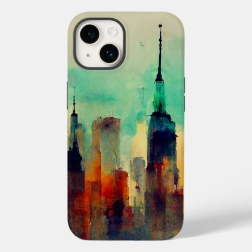 New York City Sky Line _ Water Color Case_Mate iPhone 14 Case