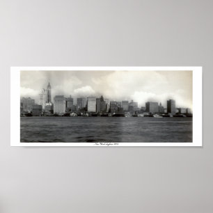 New York city skyline 1908 - Vintage America Poster