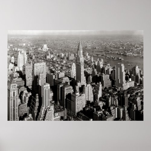 New York City Skyline 1930s _ Vintage Photography Poster