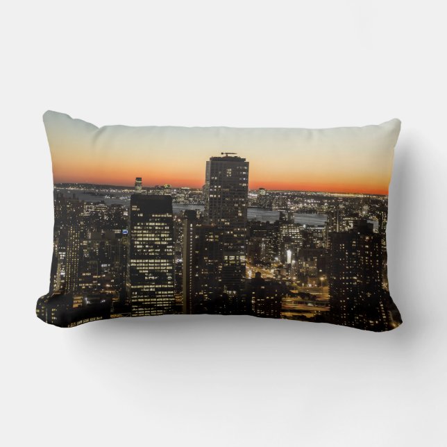 New York City Skyline 2 Sided Lumbar Pillow (Front)