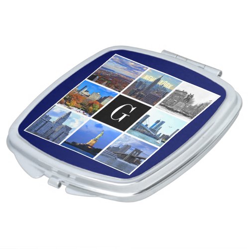 New York City Skyline 8 Image Photo Collage Mirror For Makeup