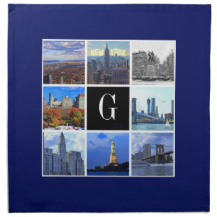 New York City Skyline 8 Image Photo Collage Napkin