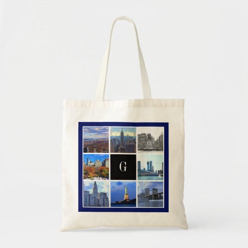 New York City Skyline 8 Image Photo Collage Tote Bag