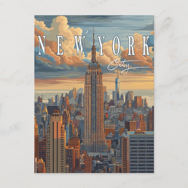 New York City Skyline - A Postcard to Remember (Front)
