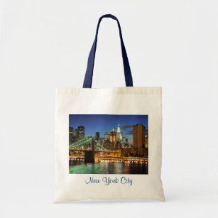New York City Skyline at Night Budget Tote Bag