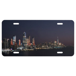 New York City Skyline At Night License Plate