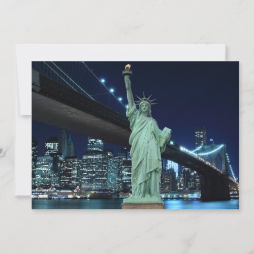 New York City skyline at Night Lights, Personalized Invitation