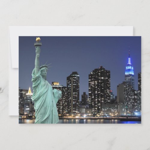 New York City skyline at Night Lights, Midtown Man Personalized Invite