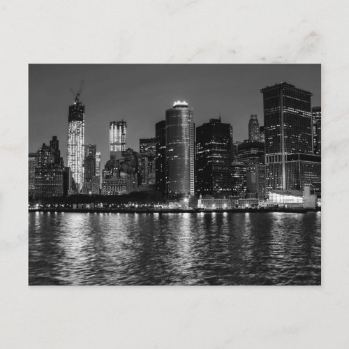 New York City Skyline at Night Postcard