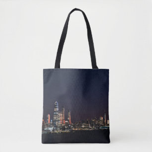 New York City Skyline At Night Tote Bag