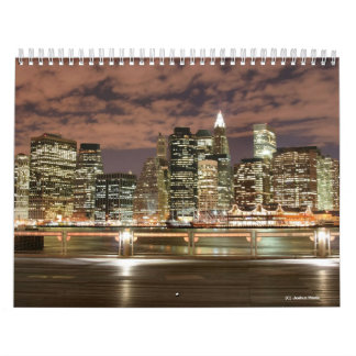 New York City Skyline At Night Wall Calendar