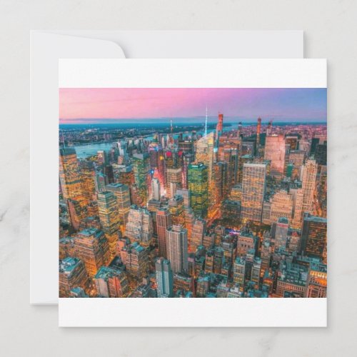 New York City Skyline at Sunset | NYC Twilight  Invitation