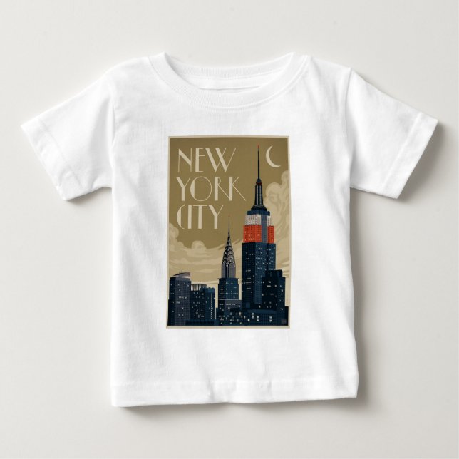 New York City Skyline Baby T-Shirt (Front)