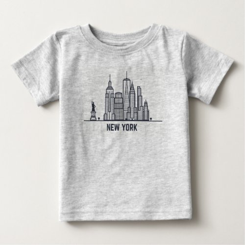 New York City Skyline Baby T_Shirt