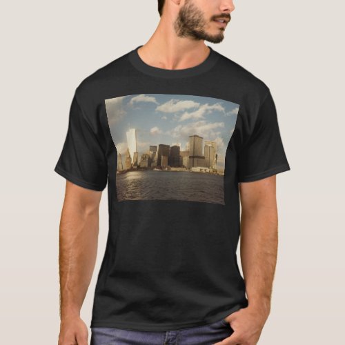 New York City Skyline before 911 Twin Towers T_Shirt