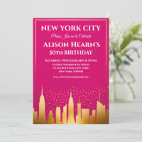 New York City Skyline Birthday Party Pink & Gold