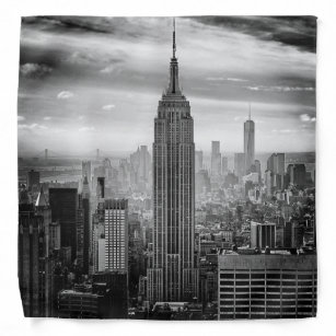 New York City skyline black and white Bandana