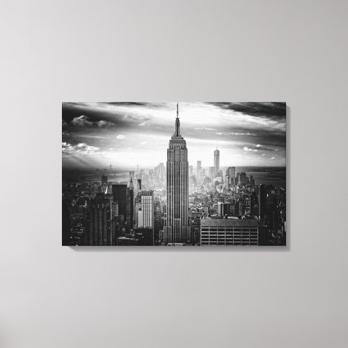 New York City skyline black and white Canvas Print