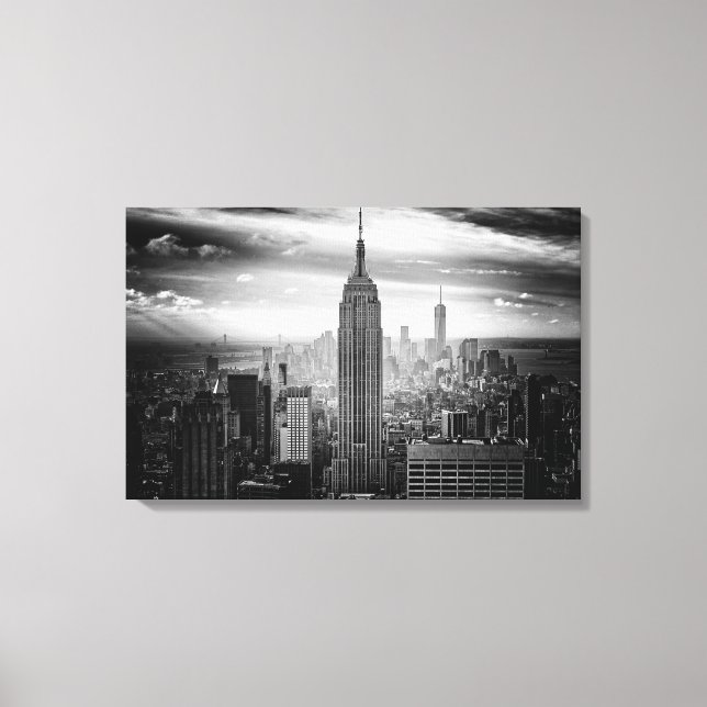 New York City skyline black and white Canvas Print (Front)