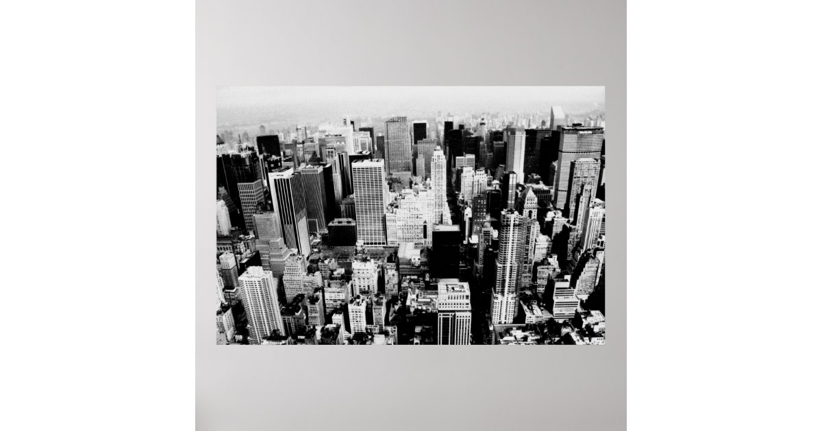 New York City Skyline black and white photo Poster | Zazzle