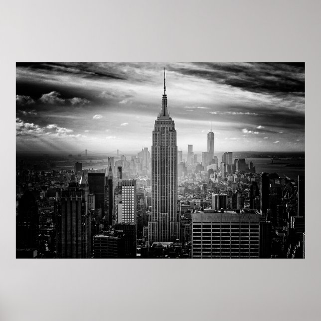 New York City skyline black and white Poster (Front)