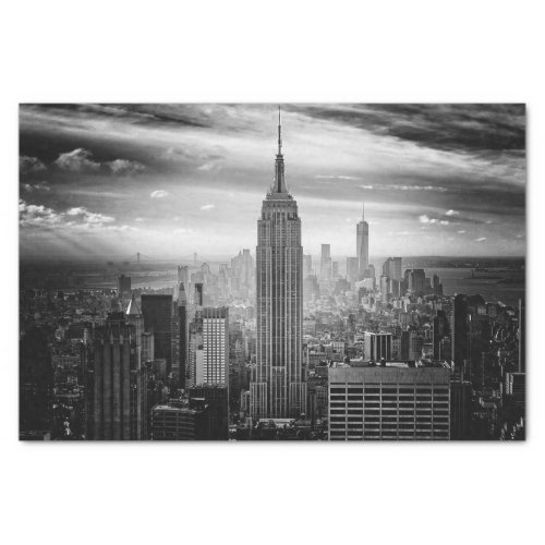 New York City skyline black and white Tissue Paper