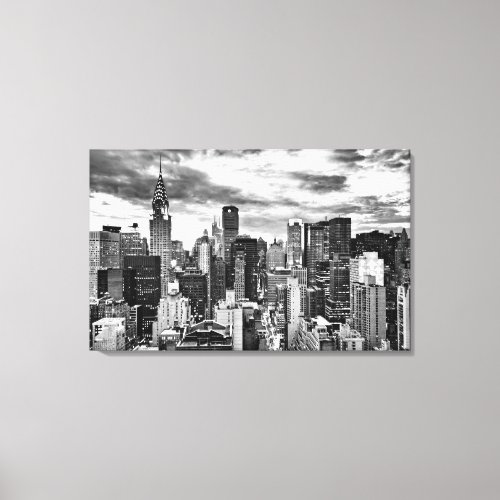 New York City Skyline _ Black  White Canvas Print