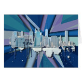 New York City Skyline | Blue 3D (Front Horizontal)