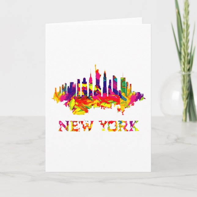 New York City skyline bright colorful Card (Front)
