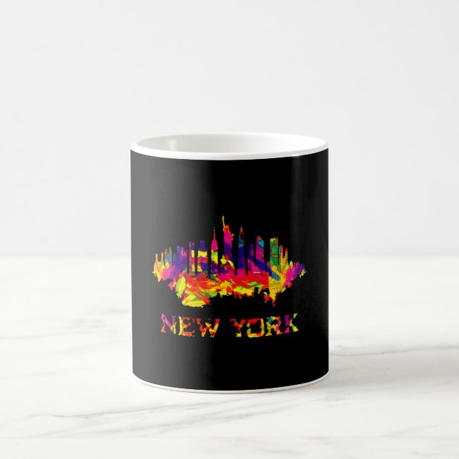 New York City skyline bright colorful Coffee Mug (Center)